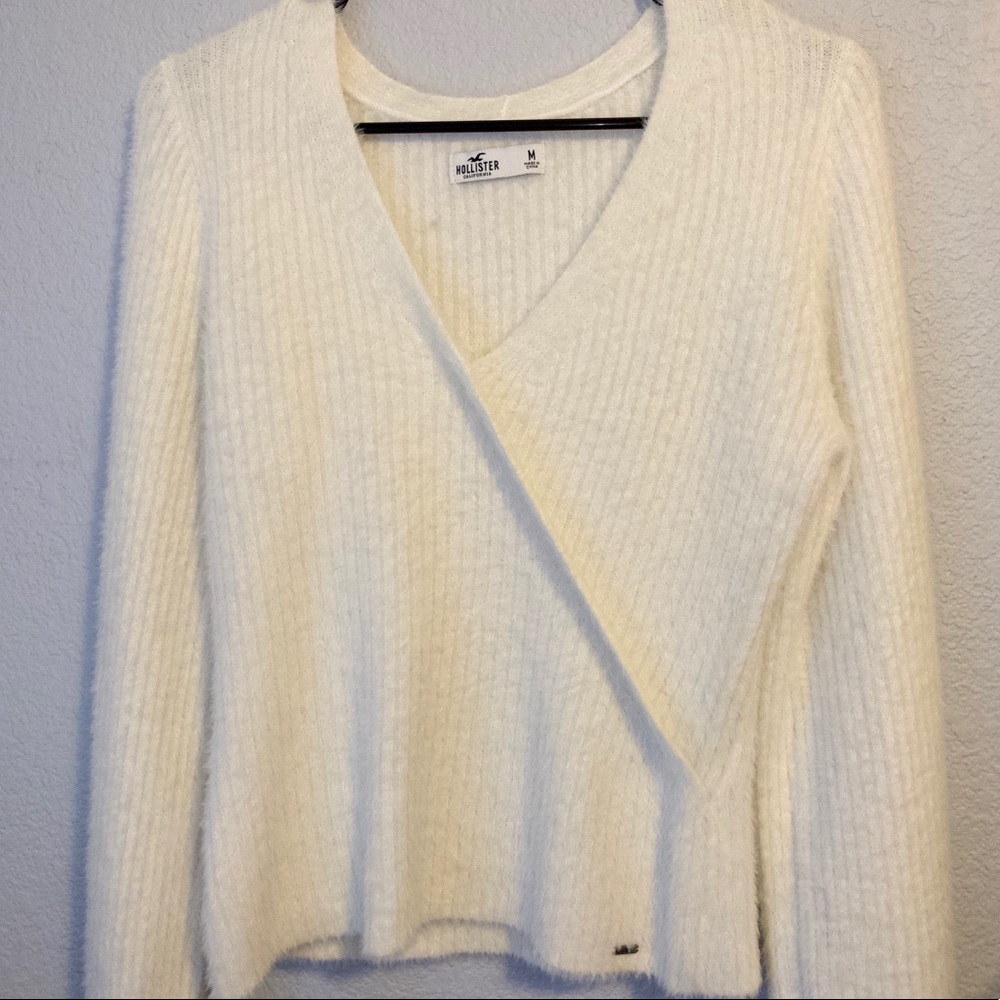 Hollister fuzzy crossover sweater